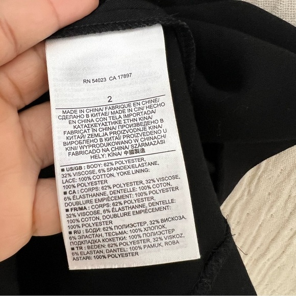 Banana Republic metallic gold and back dress size 2 short sleeve lace top - Picture 9 of 10